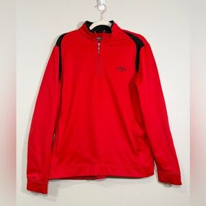 Callaway Performance Pullover Active Golf Red Black Quarter-Zip Fleece In Men M